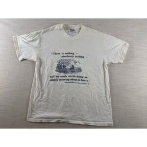 Vintage Hanes Beefy-T Wind in the Willows Quote T-Shirt Mens Large USA Made